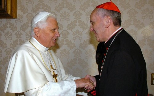 Benedict XVI meets Cardinal Bergoglio