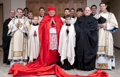 Raymond Cardinal Leo Burke visits the Oratory of Ss. Gregory and Augustine to celebrate Benediction of the Blessed Sacrament followed by a Reception. As Archbishop of St Louis, Cardinal Burke canonically established the Oratory on the first Sunday of Adve