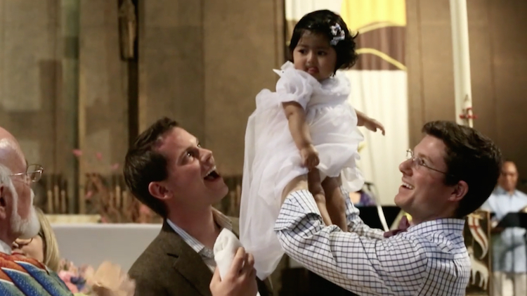 Gay Dads Baptize Their Daughter