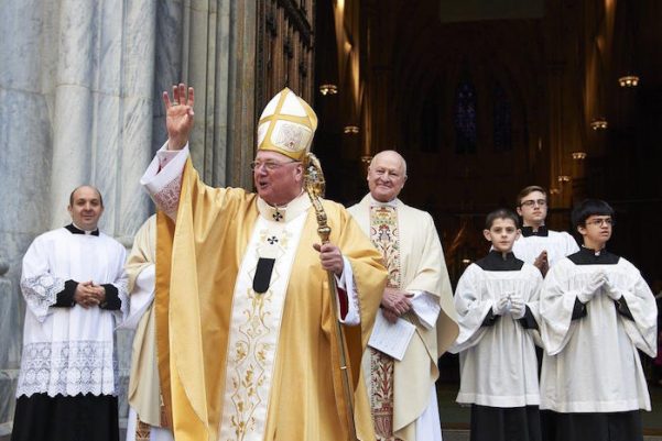 Timothy Cardinal Dolan is in no rush to discuss efforts to change the child abuse law.